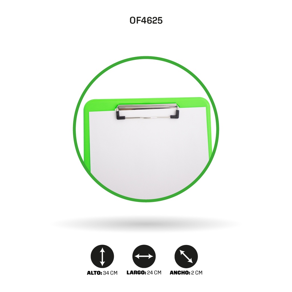 TABLA AHROYAL PORTA DOCUMENTOS COLOR VERDE LIMON [PAC4494-4625]