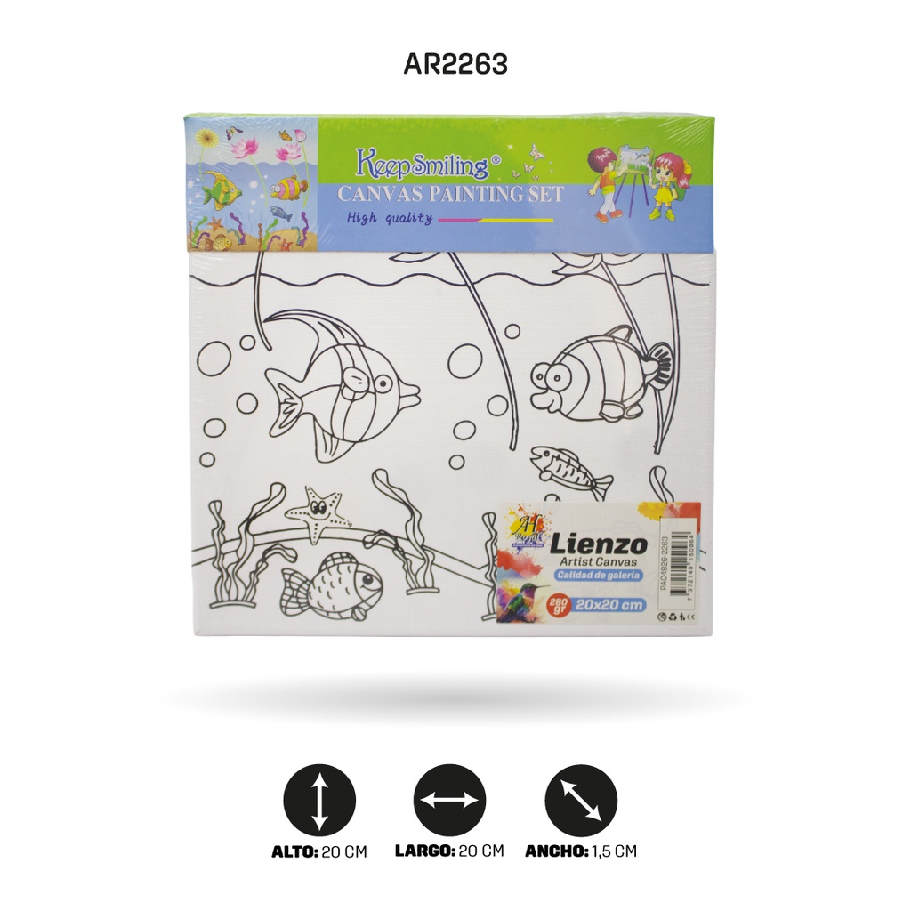 LIENZO ESTAMPADO 20x20CM 8 MOTIVOS [PAC4826-2263]