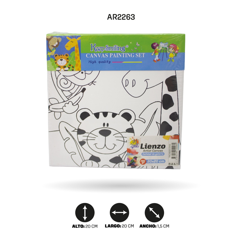 LIENZO ESTAMPADO 20x20CM 8 MOTIVOS [PAC4826-2263]