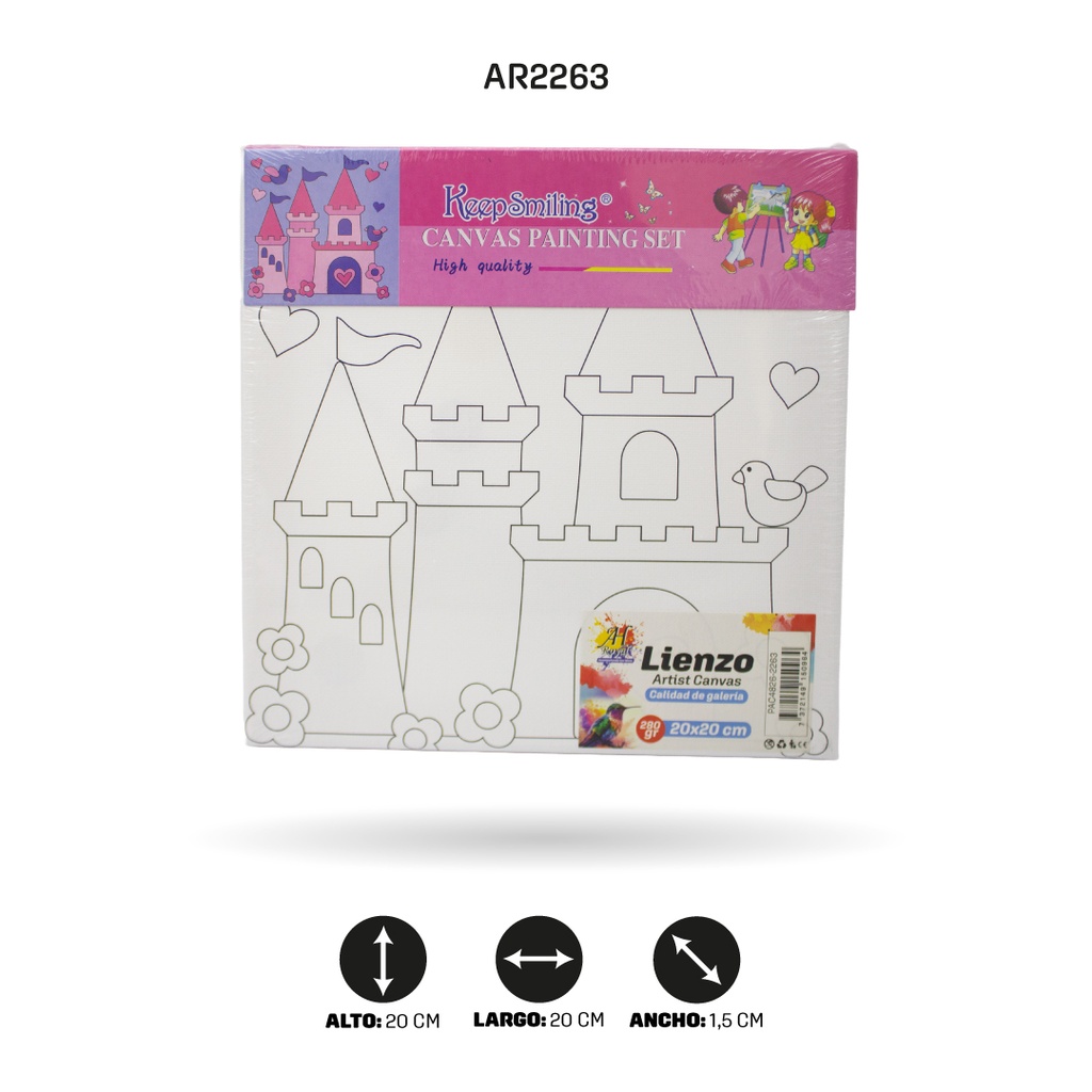 LIENZO ESTAMPADO 20x20CM 8 MOTIVOS [PAC4826-2263]