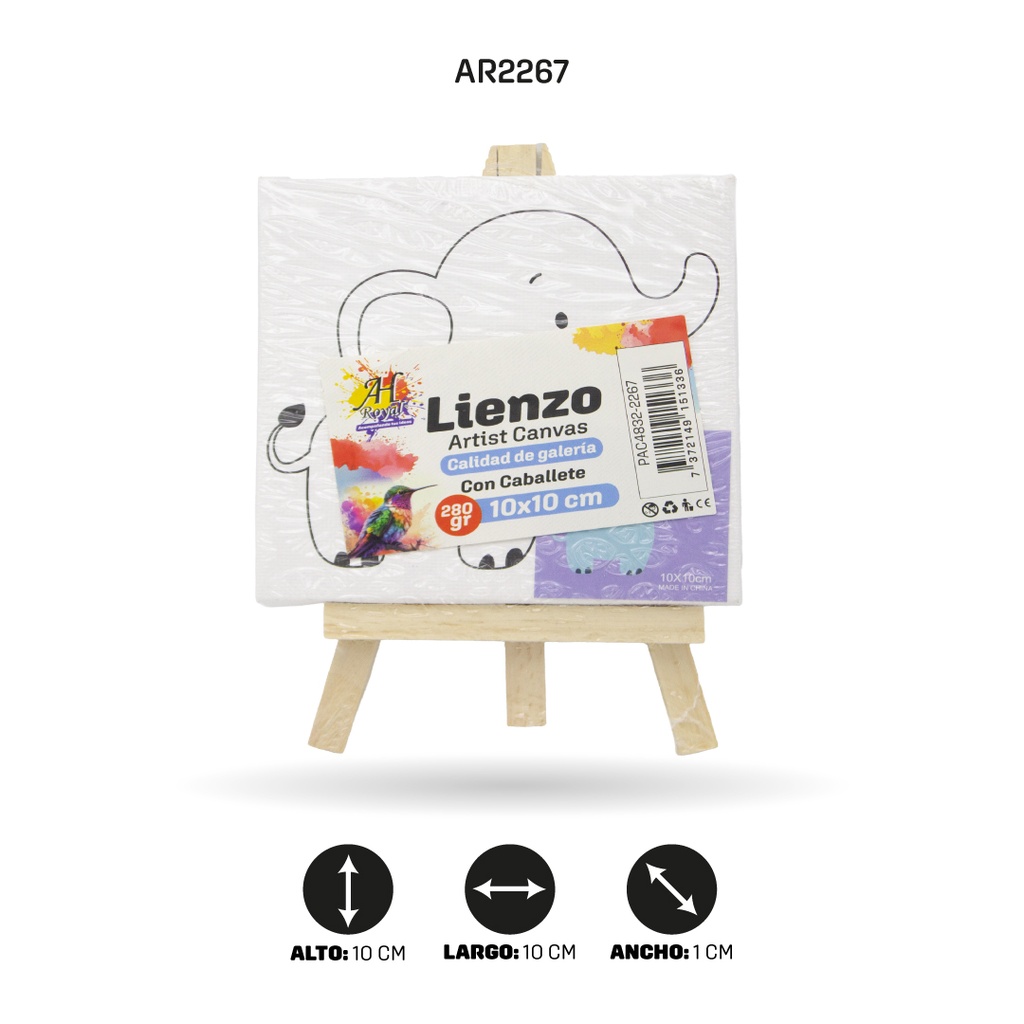 LIENZO ESTAMPADO  10x10CM CABALLETE 9 MOTIVOS [PAC4832-2267]