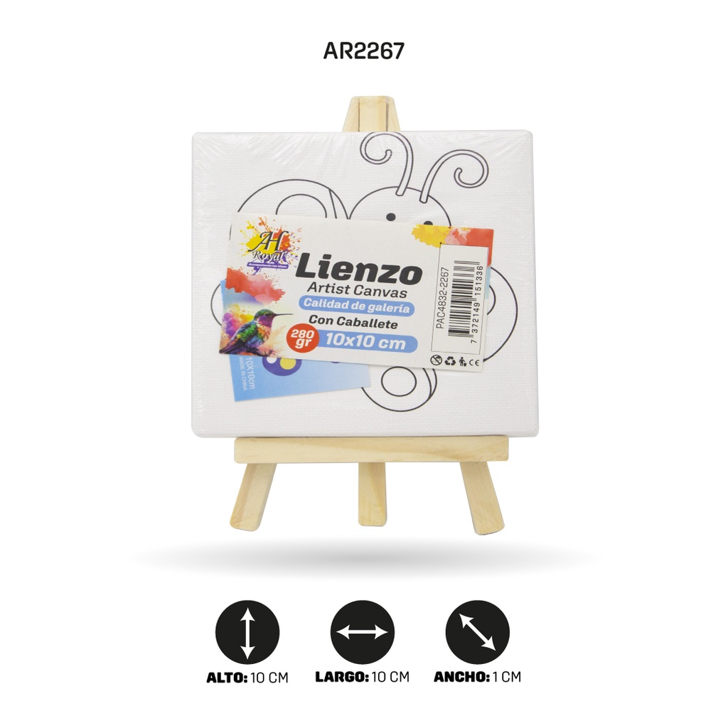 LIENZO ESTAMPADO  10x10CM CABALLETE 9 MOTIVOS [PAC4832-2267]