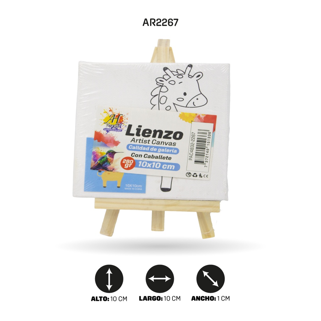 LIENZO ESTAMPADO  10x10CM CABALLETE 9 MOTIVOS [PAC4832-2267]