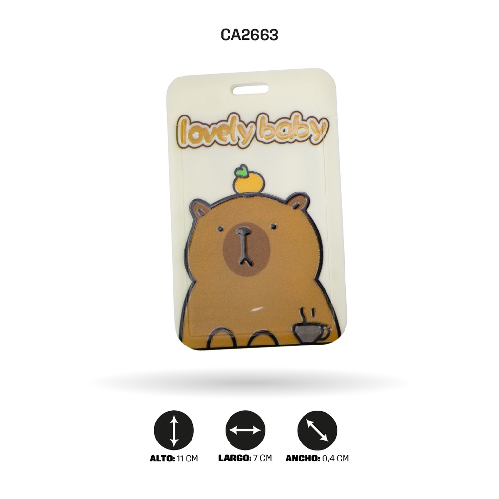 PORTA CARNET CAPYBARA CON CUERDA CORTA 1476 [PAC5775]