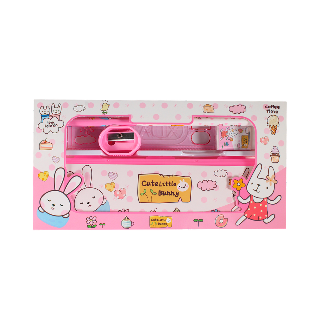 CARTUCHERA PLASTICA CON LAPIZ BORRADOR Y SACAPUNTA HJ-3325 [PAC3157]