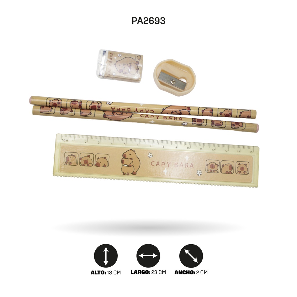 CARTUCHERA Y JUEGO DE ESTUCHE CAPYBARA 3388 [PAC5797]