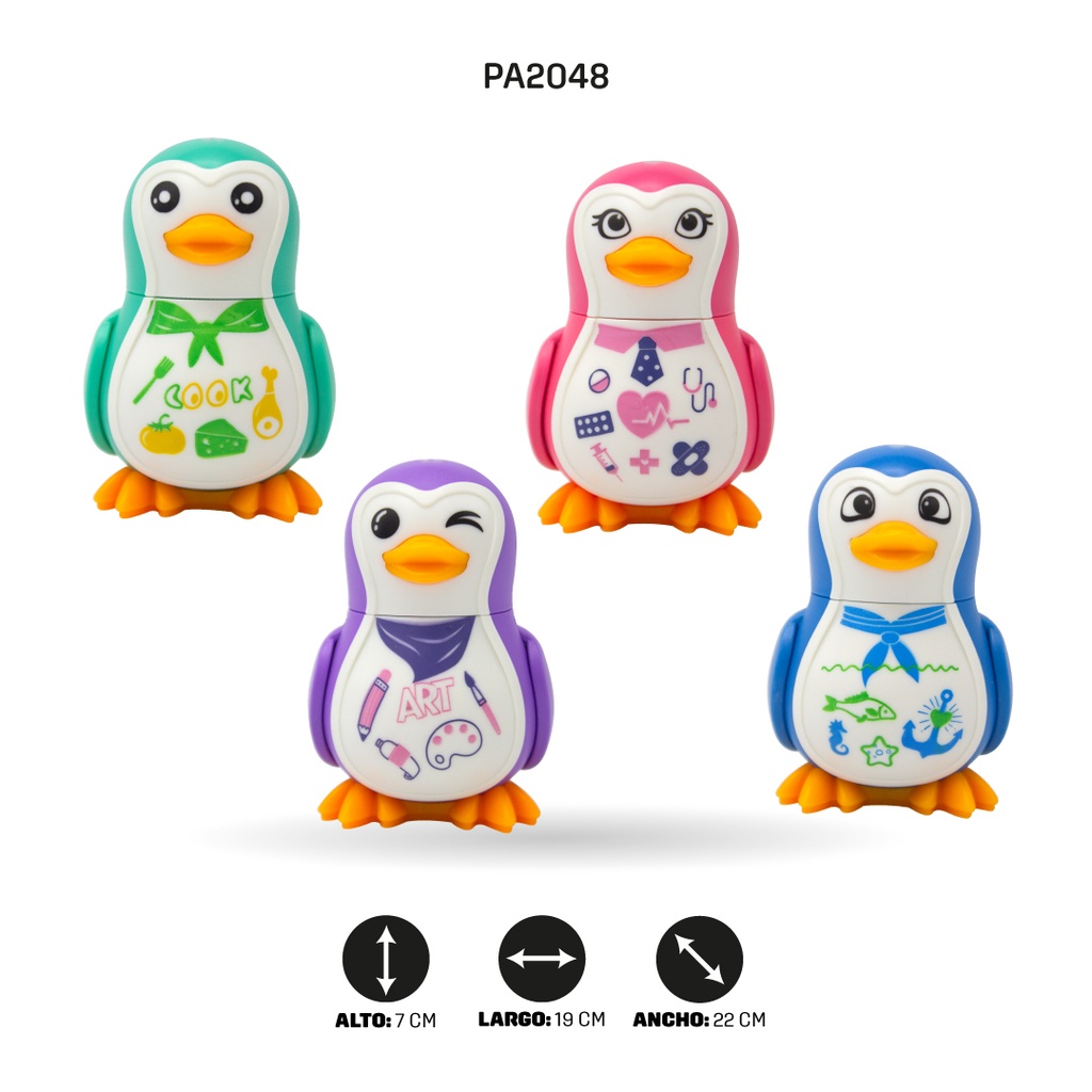 SACAPUNTA PINGÜINO PROFESIONES DOBLE CON BORRADOR  ZD-0089 [PAC5473]