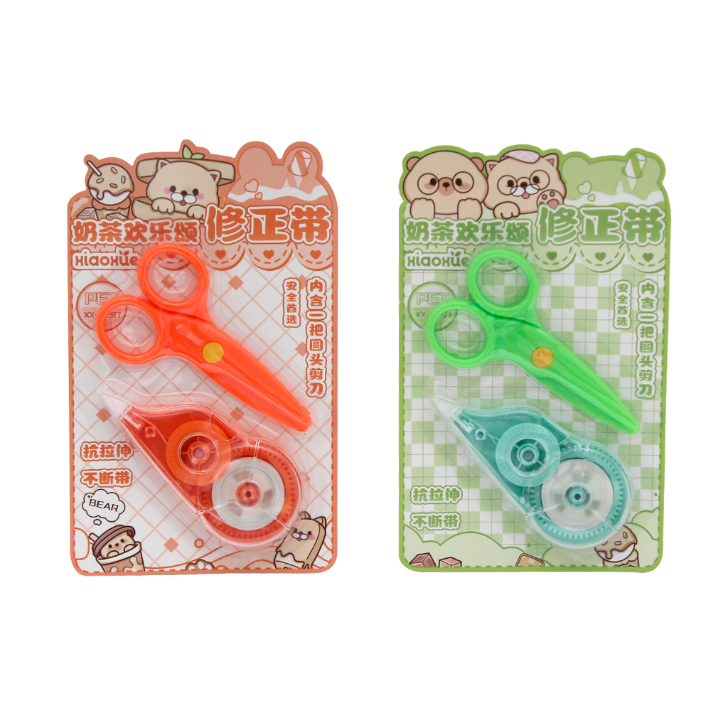 SET CINTA CORRECION +TIJERA PQT X 24 UND [PAC3116]