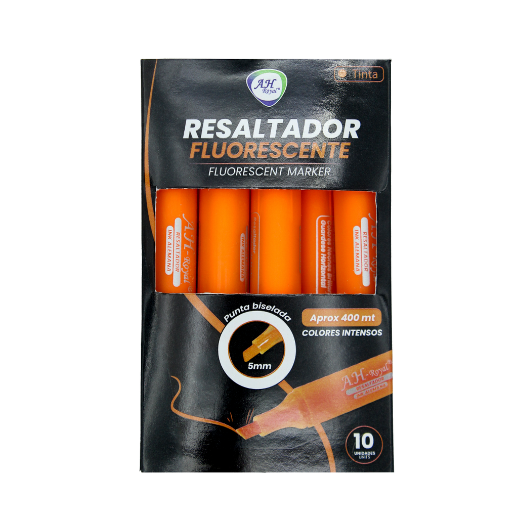 RESALTADOR AH ROYAL FLUORESCENTE NARANJA [PAC70637]