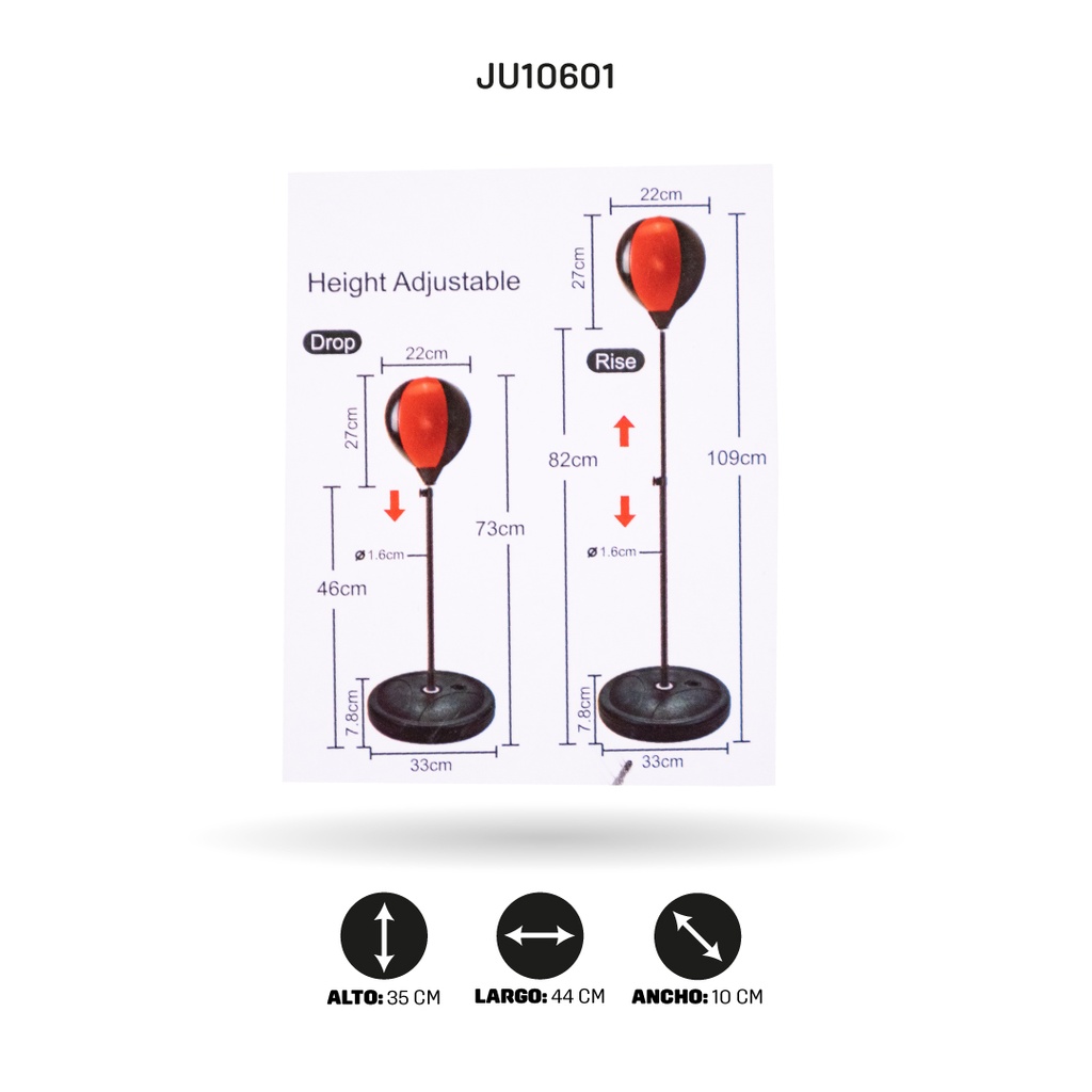 BALÓN ENTRENAMIENTO DE BOXEO 22CM CON GUANTES [LT-502B22]