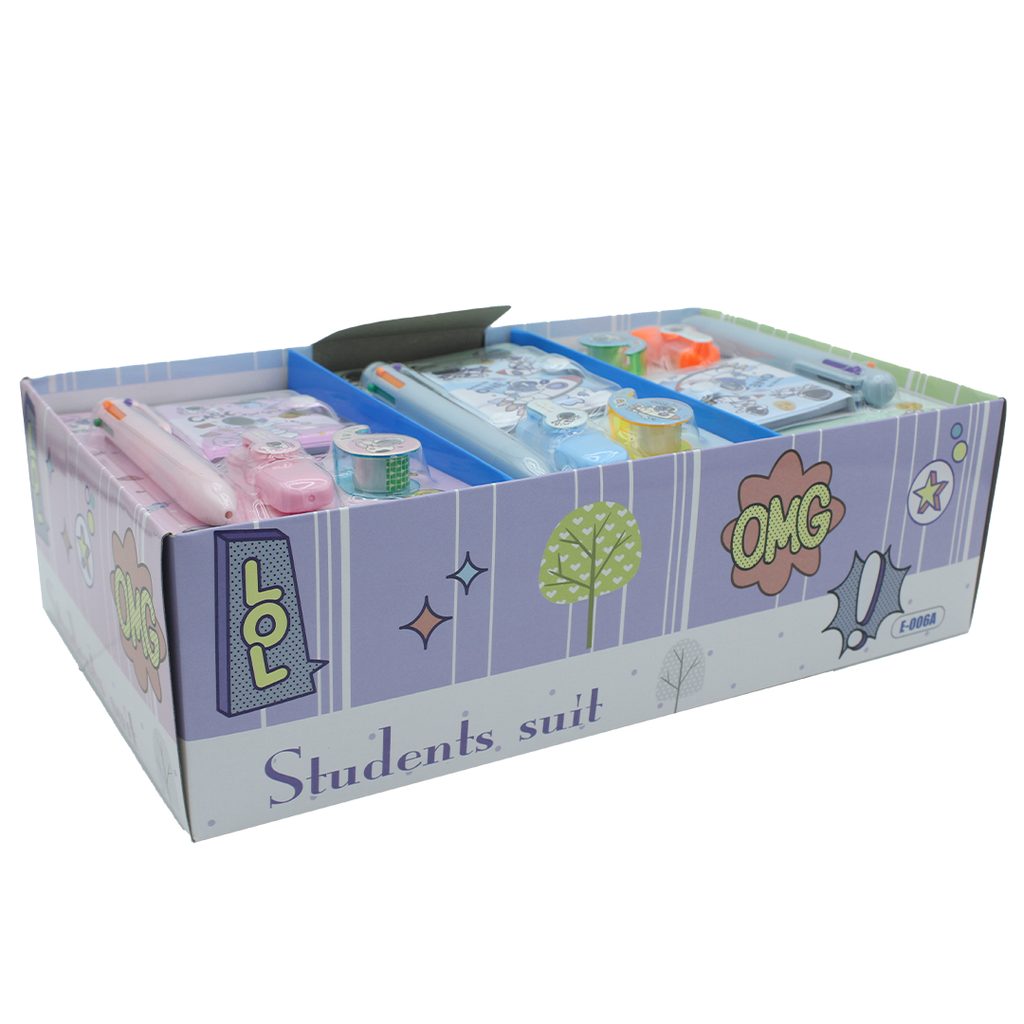 SET BOLIGRAFO 6MINAS +AGENDA +DISPENSADOR +RESALTADOR E-006A (PAC3148) (X18UND)