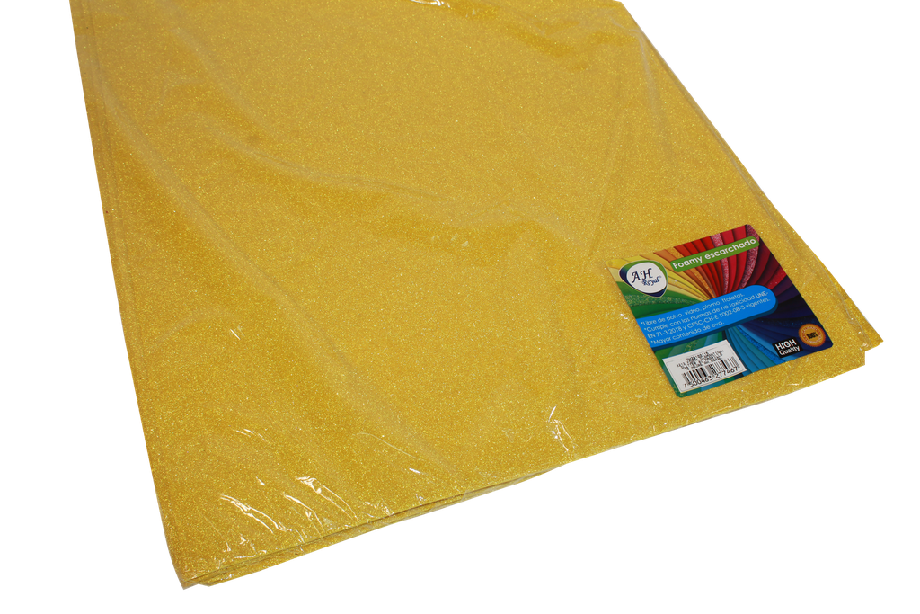 FOAMY 4 CARTAS AH ROYAL ESCARCHADO AMARILLO X 10 UNDS [AH21101015-PAC40143]