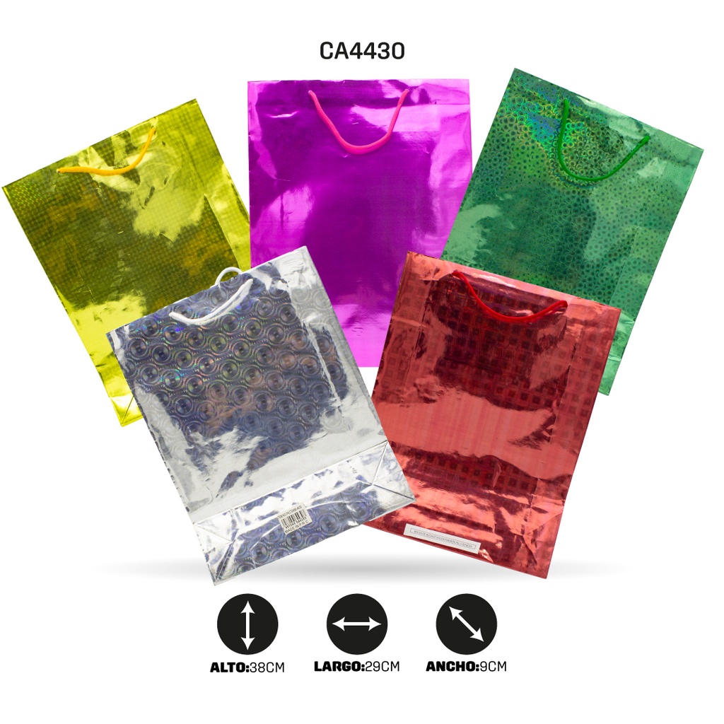 BOLSA DE REGALO HOLOGRAMADA NO.5 GRUESA [PAC70496-4430]