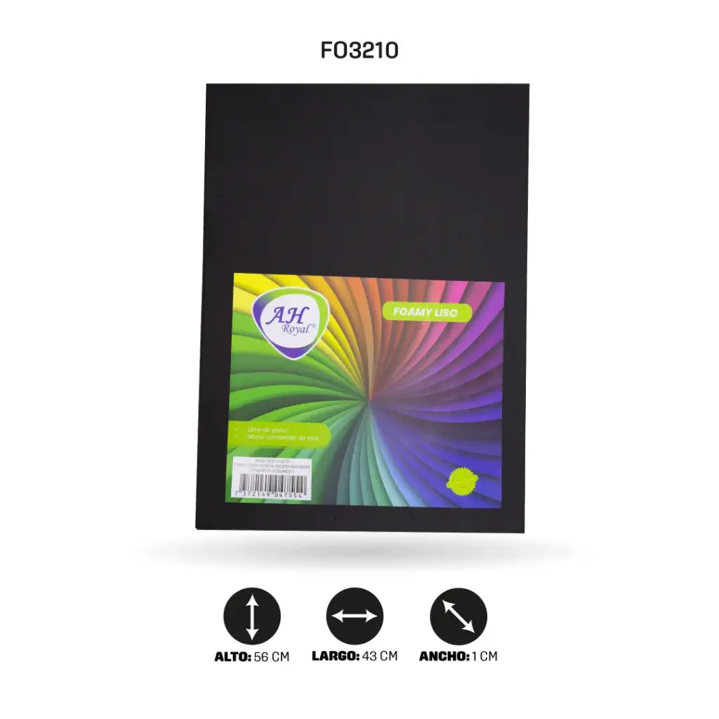 FOAMY 4 CARTA AHROYAL ESCARCHADO NEGRO X 10 UNDS [AH29100915-3210-AH29100915-AH21100915]