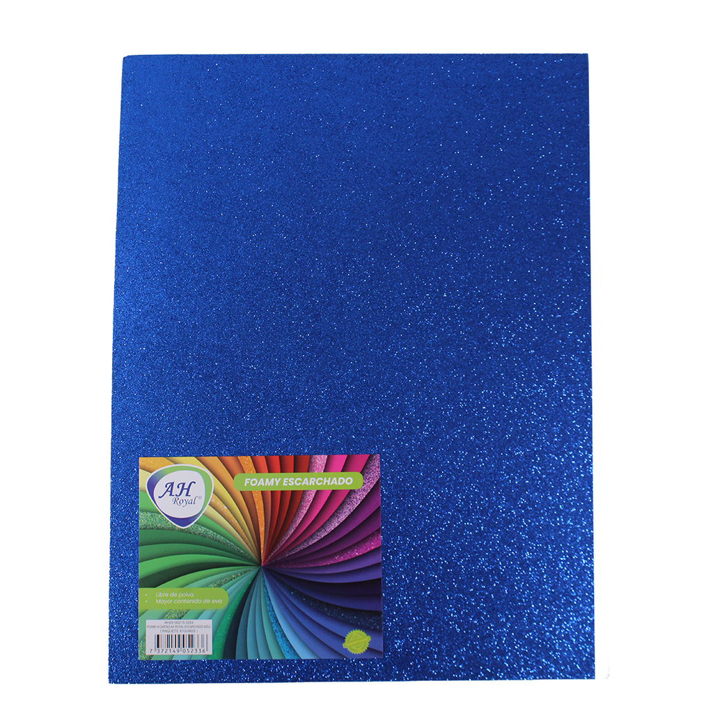 FOAMY 4 CARTAS AH ROYAL ESCARCHADO AZUL X 10 UNDS [AH29100215-3253-AH29100215]