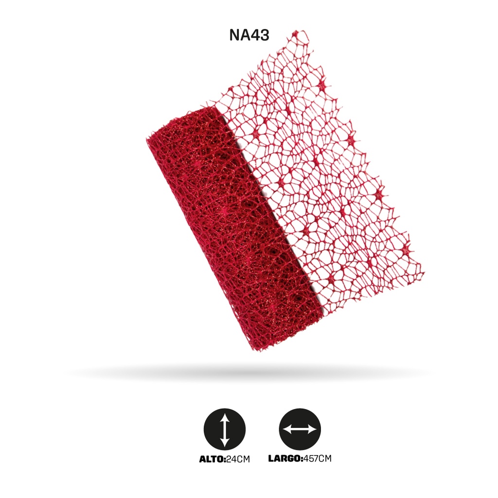 MALLA DE NAVIDAD CON POLVO ROJO X120 [PAC2623]