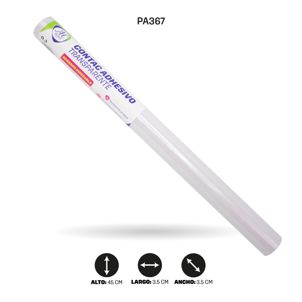 PAPEL CONTAC AH ROYAL TRANSPARENTE DE 3 mts x 45 cms [PAC3736-367]