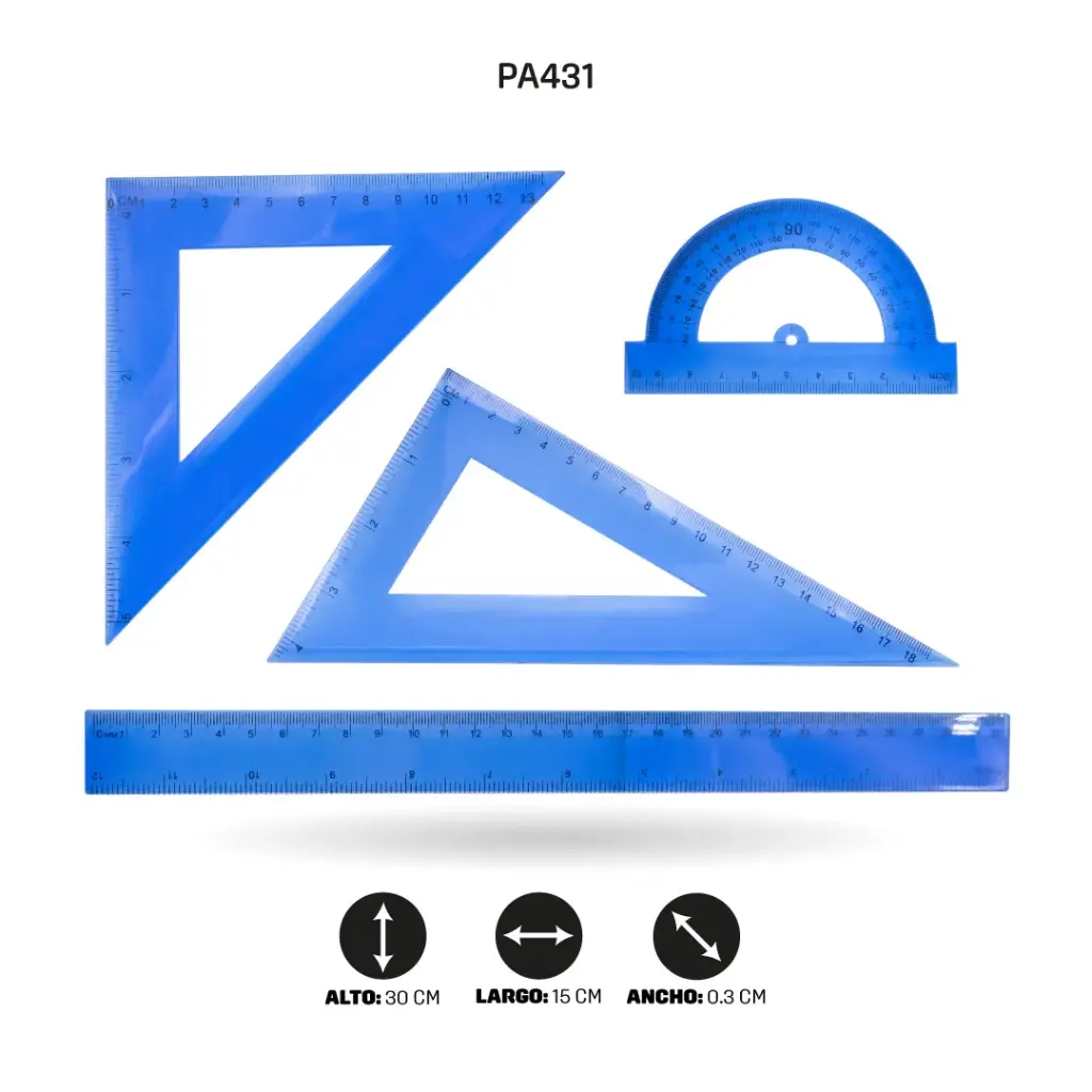 JUEGO GEOMETRICO PEQUEÑO ESCUADRA GRANDE [PAC2076-431- PAC3281-431]
