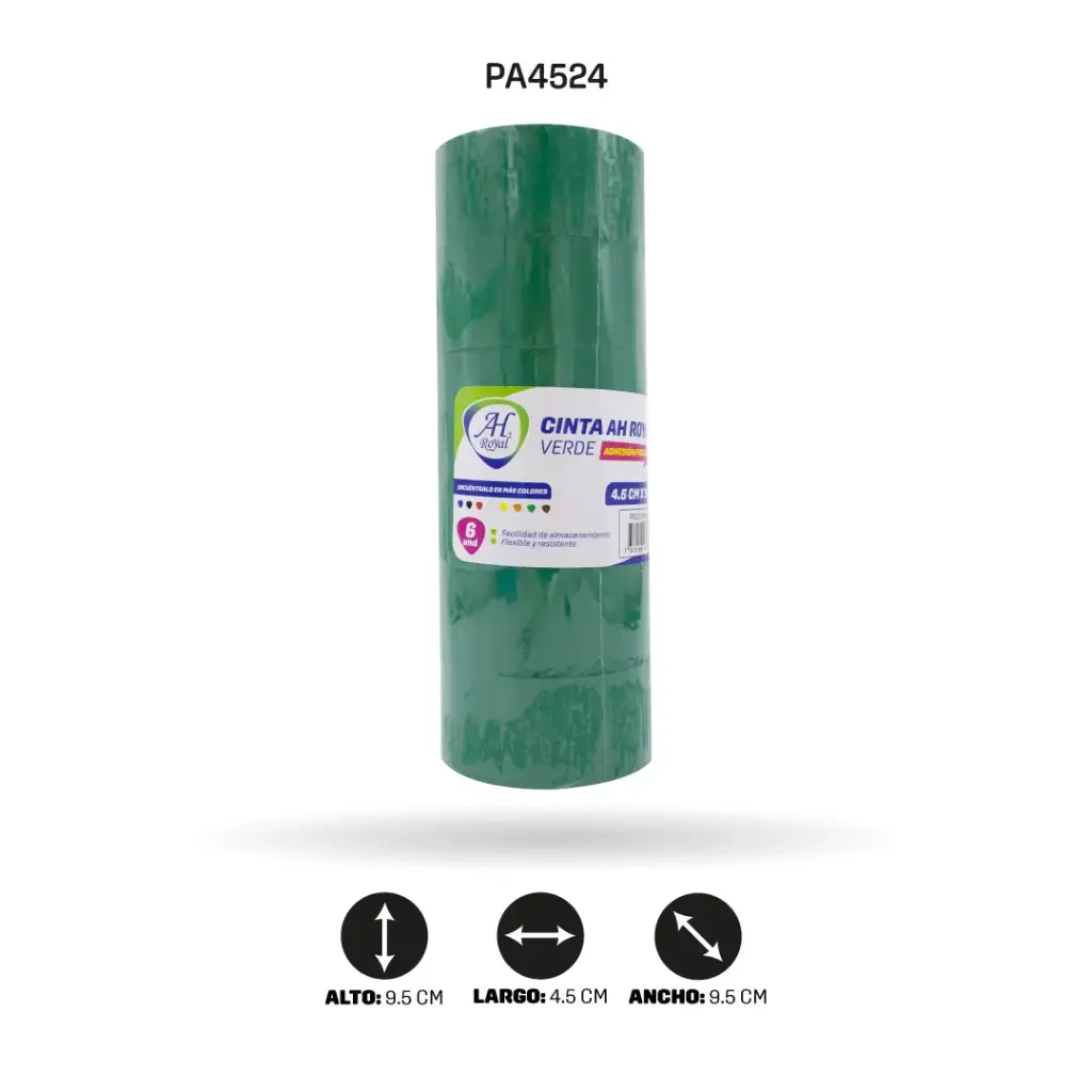 CINTA AH ROYAL VERDE  4.5 cm x 36 mts (SET X 6 UND) [PAC2121]