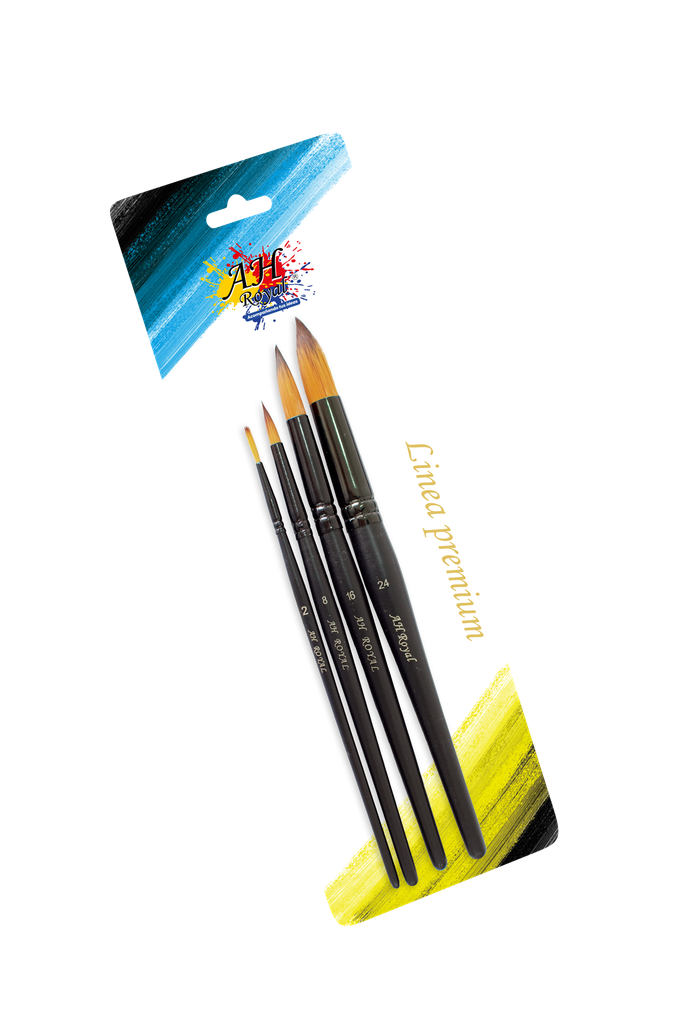 PINCEL AH ROYAL NEGRO LINEA PREMIUM X4 SURTIDO [PAC90355-1015]
