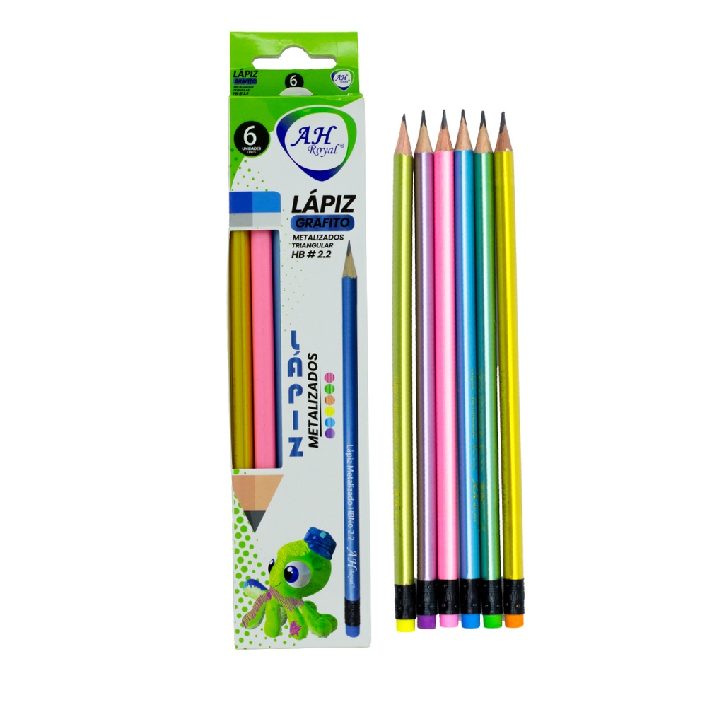 LAPIZ AH ROYAL TRIANGULAR METALIZADO HB #2 CAJAX6UND [PAC3176]