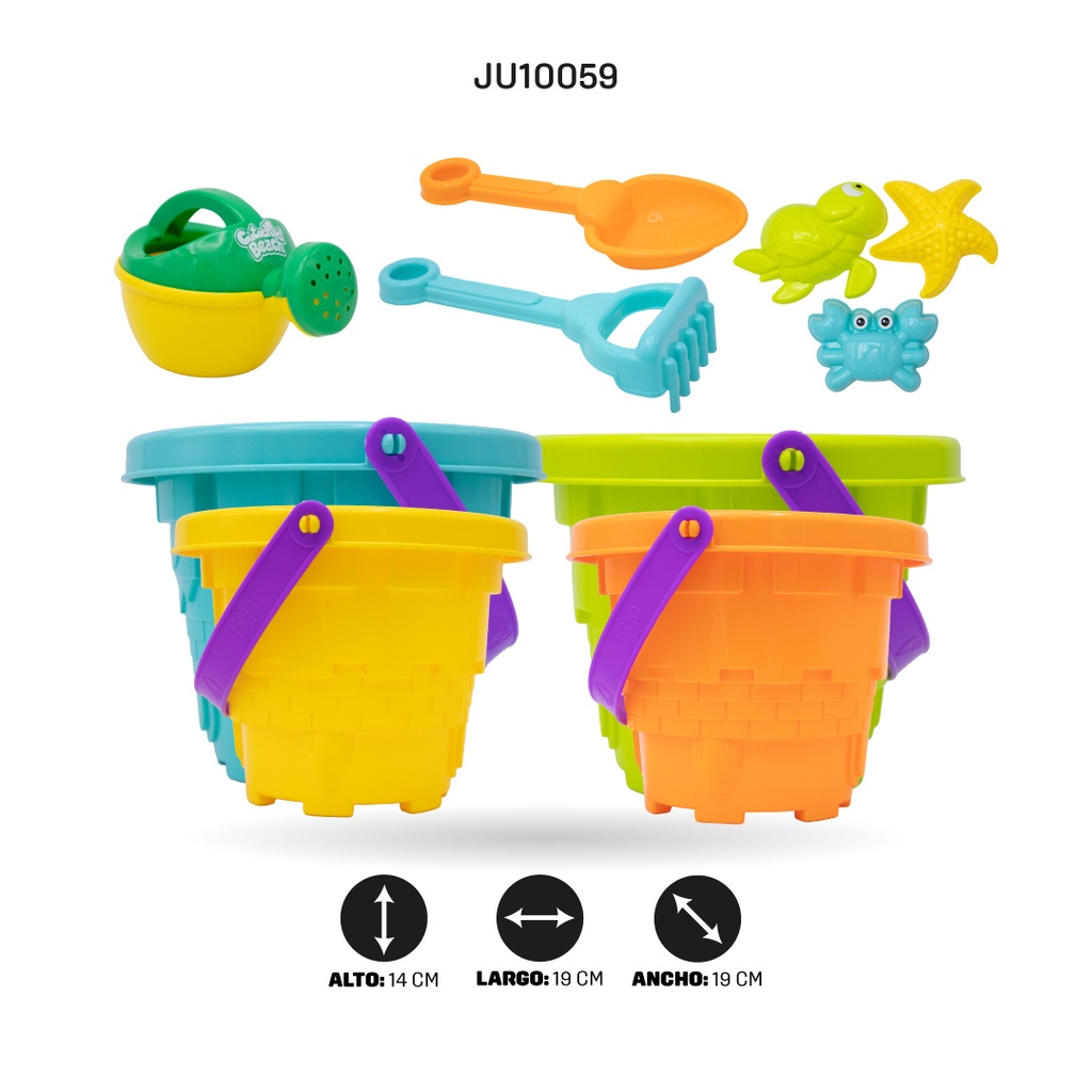 CUBO DE CASTILLO DE PLAYA 7 PIEZAS [KX91-B14]