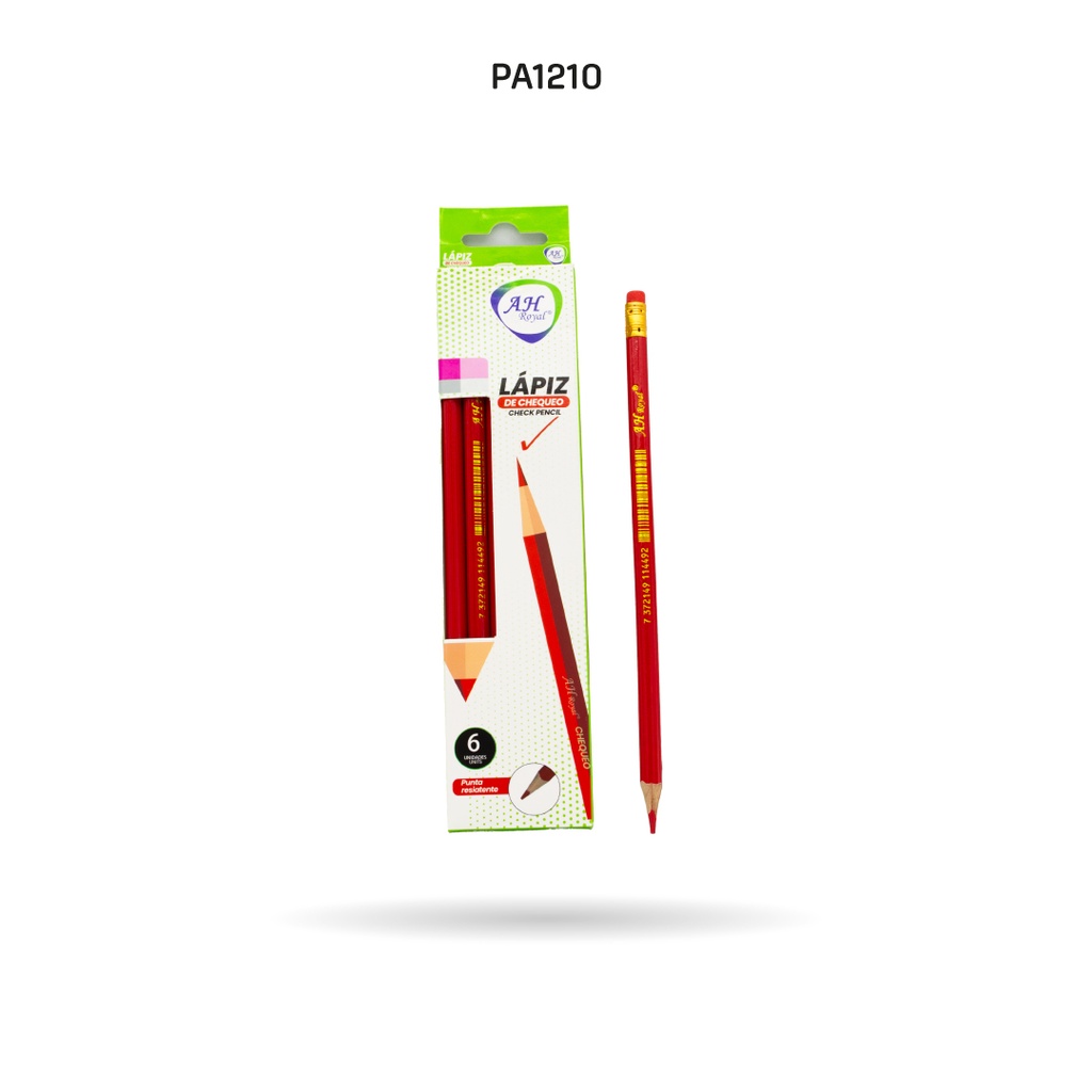 LAPIZ AH ROYAL ROJO DE CHEQUEO X6 UND [PAC3629-1210]