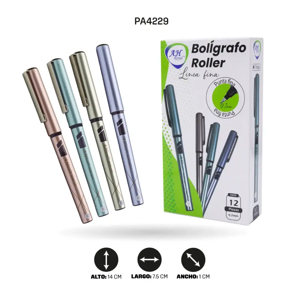 BOLIGRAFO ROLLER AH ROYAL 0.7MM DISPLEY X12 UND [PAC3624]