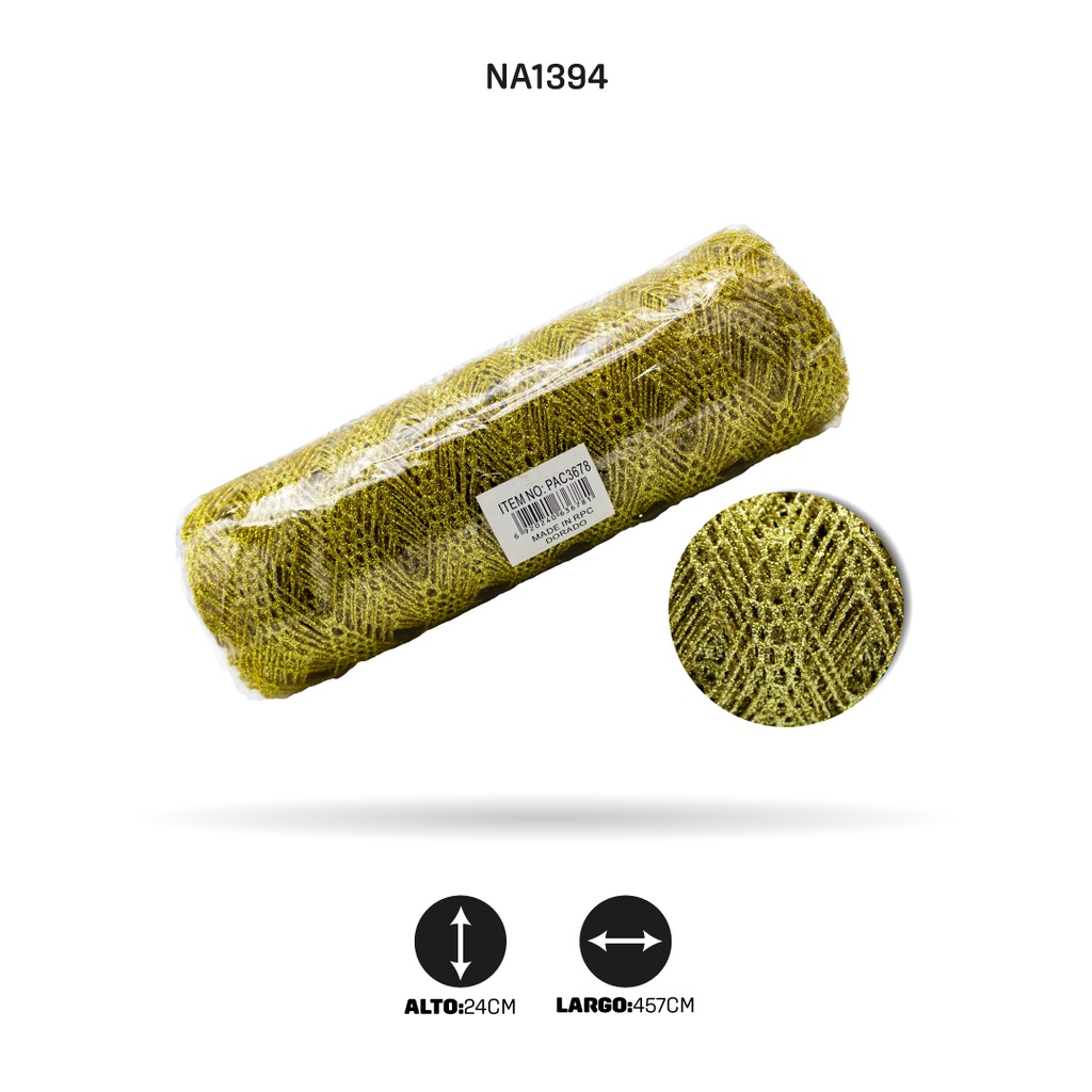 MALLA ESCARCHA DORADO [PAC3678]