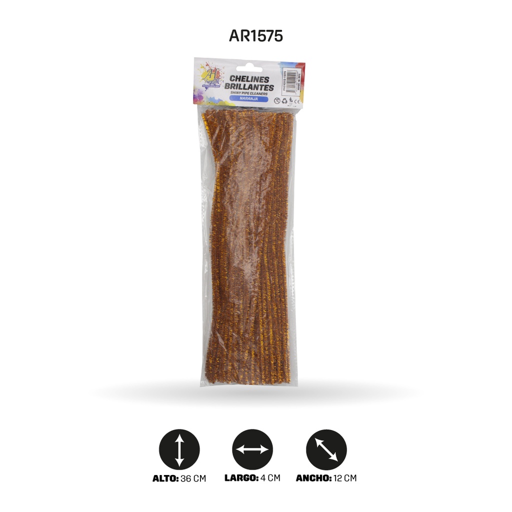 CHELINES BRILLANTES NARANJA BOLSA X 100 UND [PAC4315]