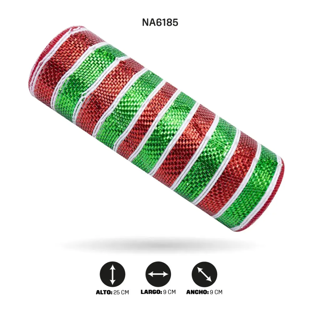 MALLA 24cm x 7m ROJO+VERDE [PAC5119]