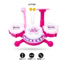 JUEGO DE BATERÍA PARA NIÑOS CON BAQUETAS Y MICRÓFONO [660-92M]