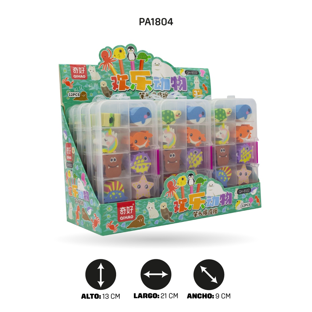 BORRADOR DE FIGURAS MARINAS CAJA ACRILICA QH-8552  BOX 12 [PAC4622]