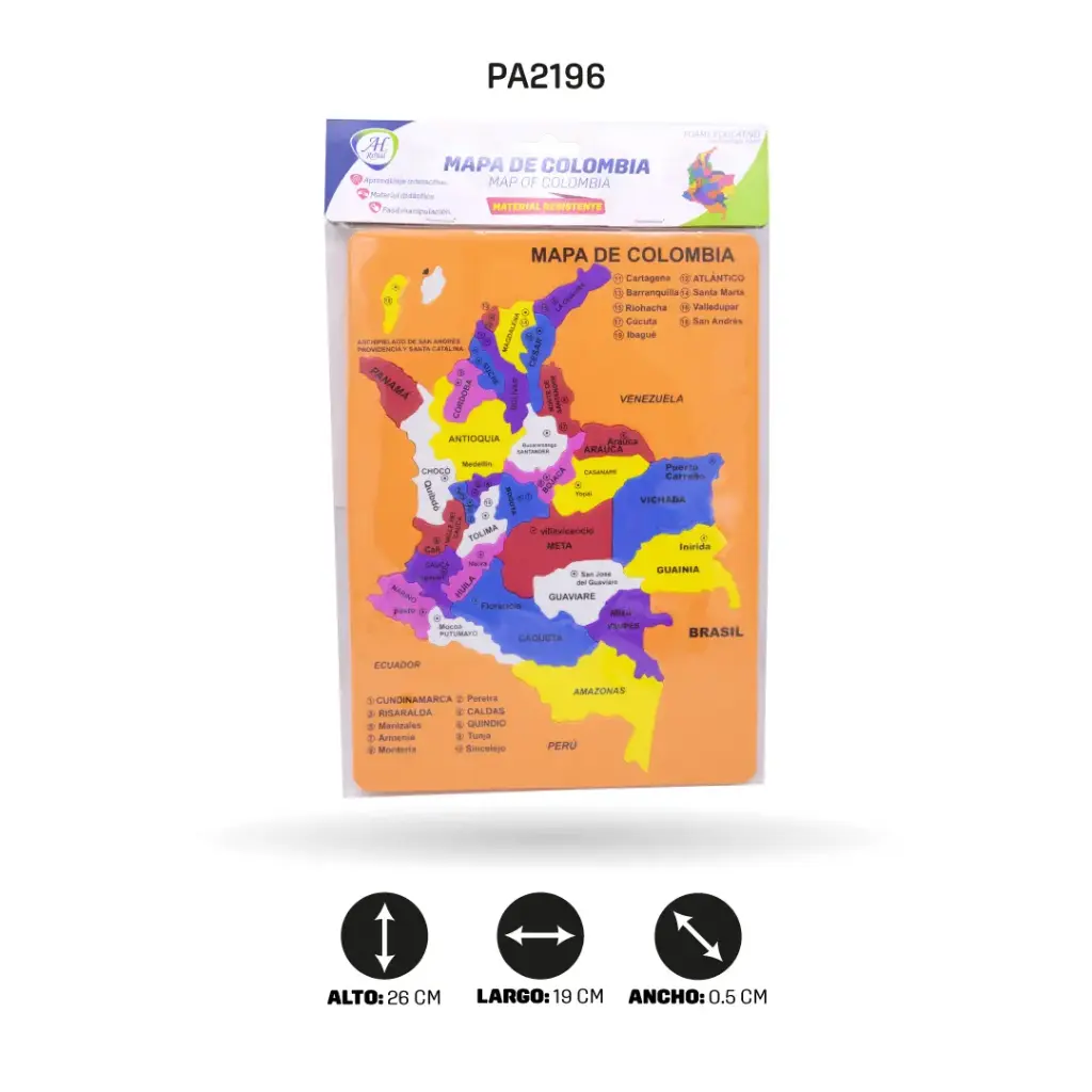 DIDACTICOS FOAMY - MAPA DE COLOMBIA [PAC5872]