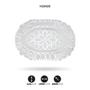 INDIVIDUAL DE MESA OVAL PLATEADO x 12  [PAC5286]