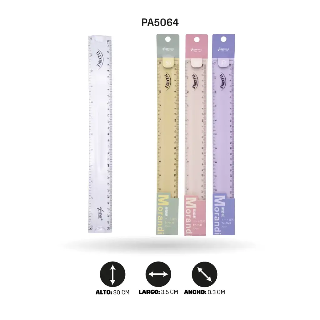 REGLA SILICONADA ESTAMPADO TY-1143 30CM [PAC6424]