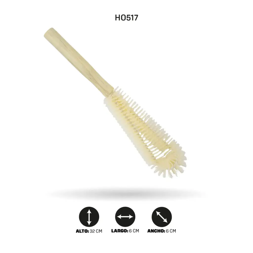 CEPILLO PARA BOTELLA MANGO MADERA A60235 [PAC6516]