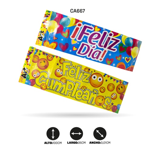 [CA667] LETRERO FELIZ CUMPLEAÑOS GRANDE X350 []