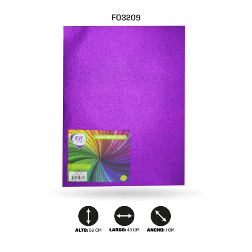 [FO3209] FOAMY 4 CARTAS AHROYAL ESCARCHADO LILA X 10 UNDS [AH29100715-3209-AH29100715]