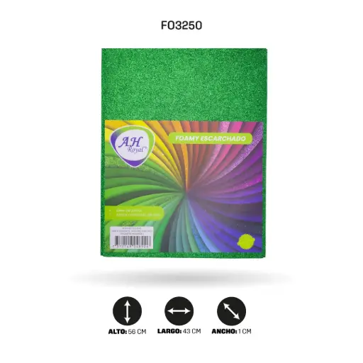 [FO3250] FOAMY 4 CARTA AH ROYAL ESCARCHADO VERDE PASTO X 10 UNDS [AH29101515-3250-AH21101515]