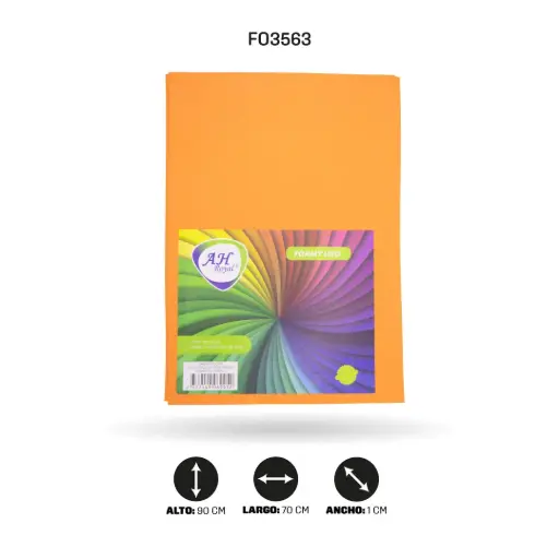 [FO3563] FOAMY PLIEGO AH ROYAL NARANJA X 10 UNDS [AH50101515-3563-AH50101515-PAC40235]