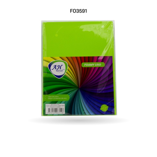 [FO3591] FOAMY CARTA AH ROYAL VERDE NEON X 10 UNDS [AH10102315]
