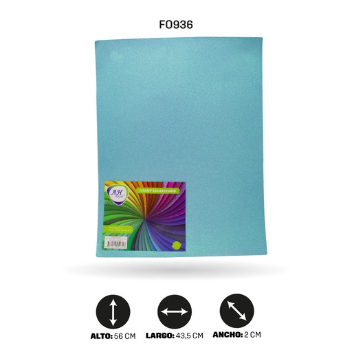 [FO936] FOAMY 4 CARTAS AH ROYAL ESCARCHADO AZUL CRISTAL X 10 UNDS [AH29101715]