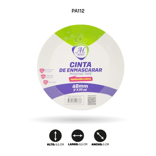 [PA112] CINTA AH ROYAL DE ENMASCARAR 48 mm x 2" x 20 yd [PAC90377-112]