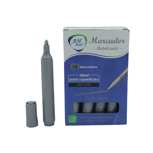 [PA1160] MARCADOR AH ROYAL PLATEADO METALICO GRUESO [PAC90023-1160]