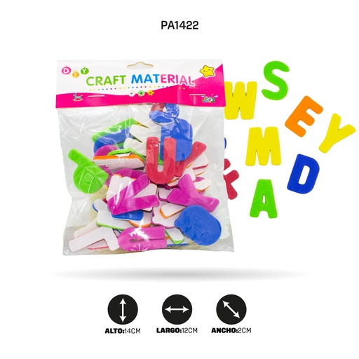 [PA1422] FIGURA EN FOAMY LETRAS EN BOLSA [PAC20169-1422-PAC20169]