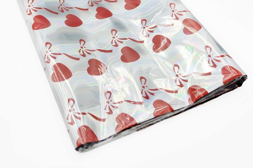 [PA1587] PAPEL HOLOGRAMADO ESTAMPADO CORAZON 50CM X 70CM [PAC90304-1587]