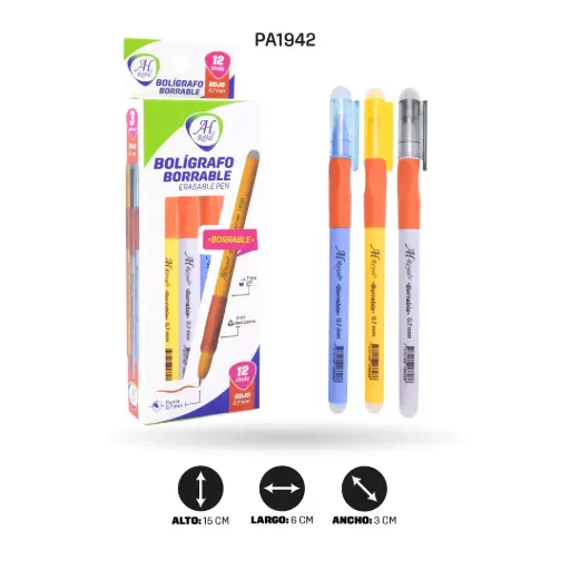 [PA1942] BOLIGRAFO BORRABLE AH ROYAL ROJO CON ANTIDESLIZANTE [PAC4553]