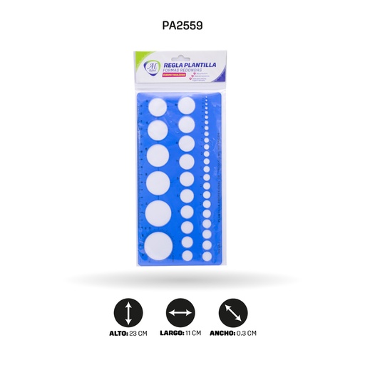 [PA2559] REGLA O PLANTILLA AH ROYAL FIGURA CIRCULOS [PAC20320-2559]