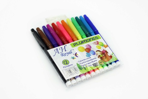 [PA483] PLUMON AH ROYAL GRUESO EN BLISTER X12 COLORES [PAC10200-483]
